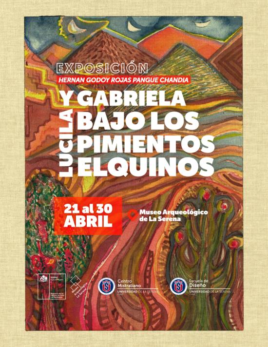 Imagen de parte de la obra de Hernán Godoy, que representa el paisaje Elquino